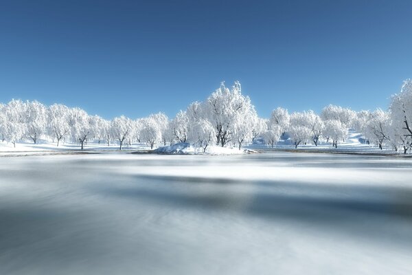 Terrain de football en hiver