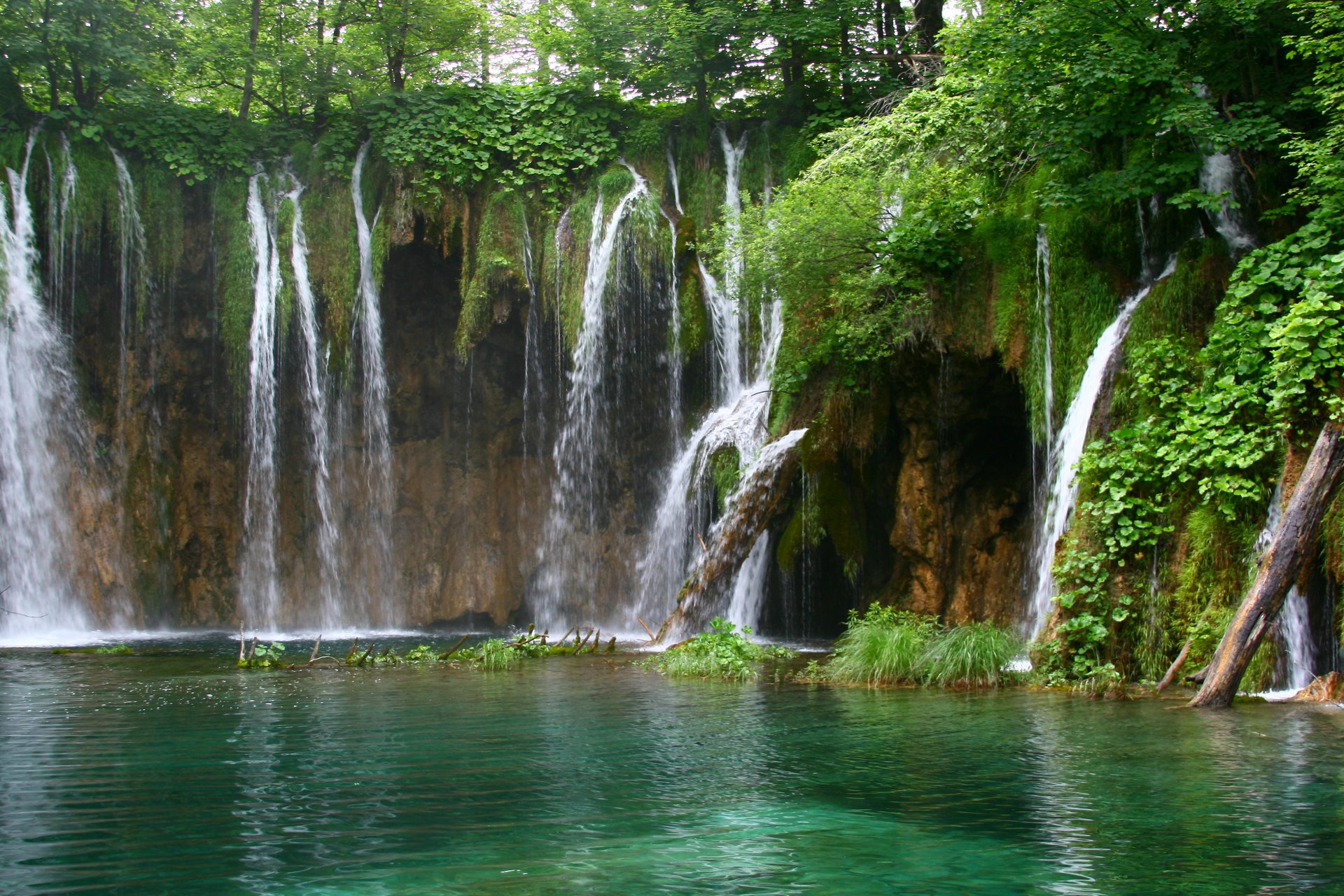 waterfall nature water green landscape