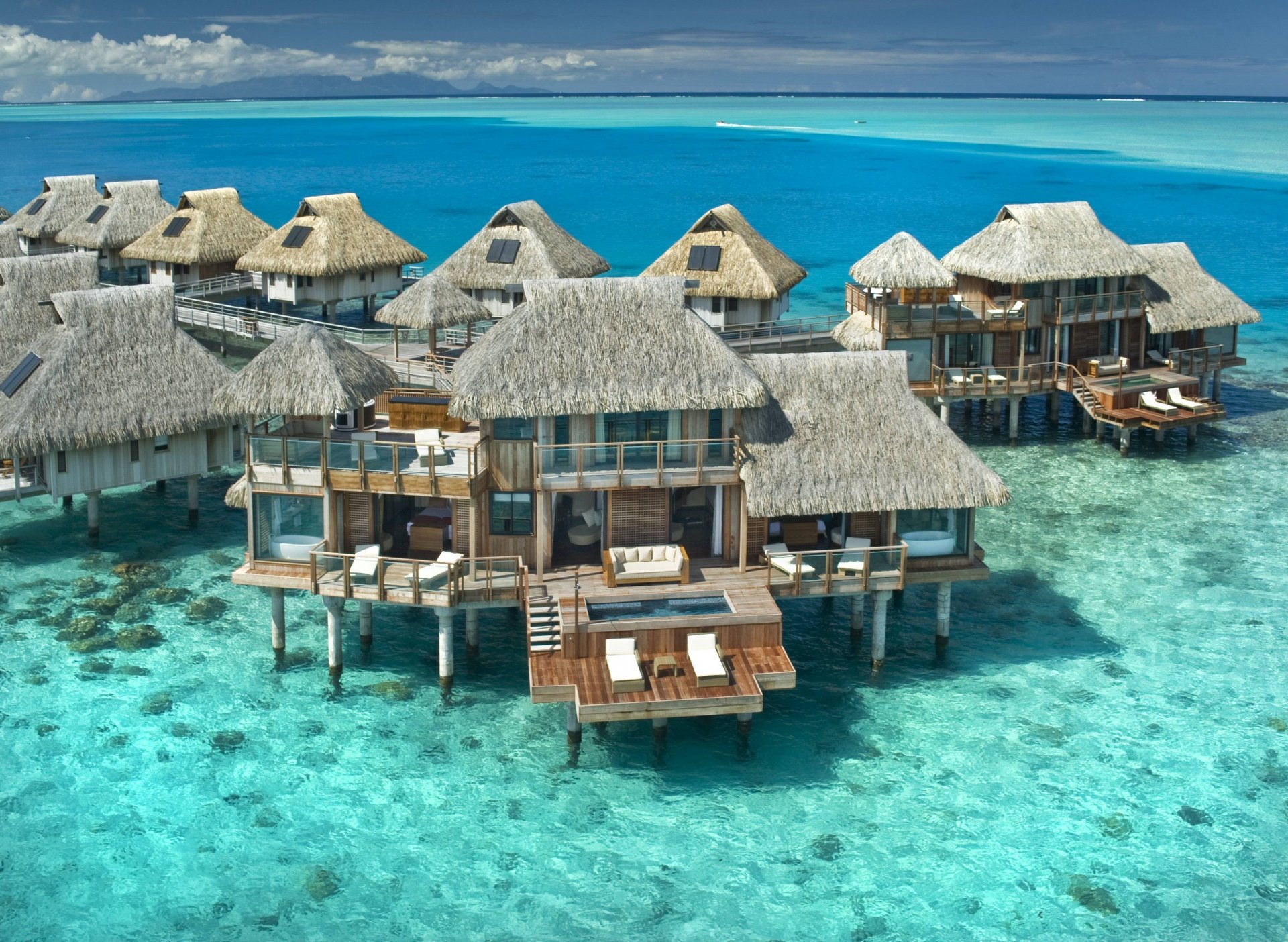 hilton bora bora nui-präsidentensuite haus meer