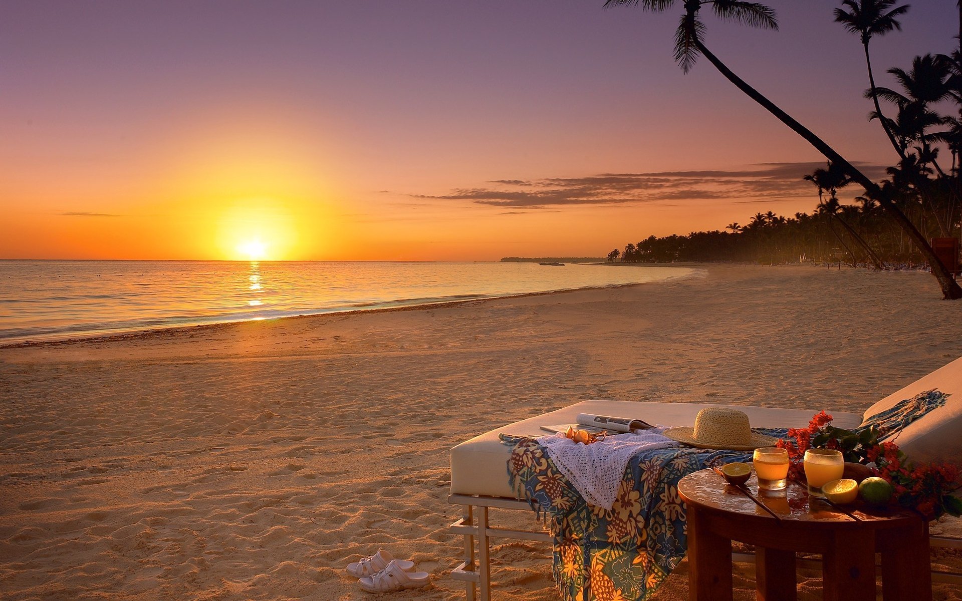 nature paysage coucher de soleil mer plage sable ciel été