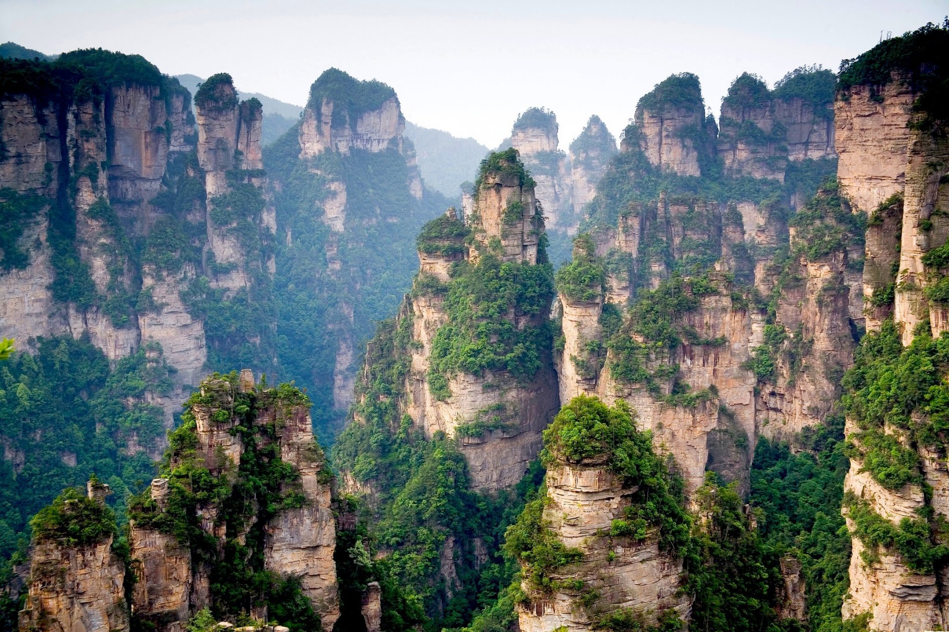 china montañas rocas picos bosque árboles