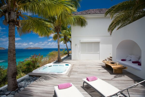 Landscape from the resort sea and jacuzzi