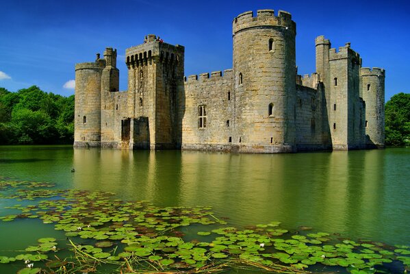 English castle in the lake