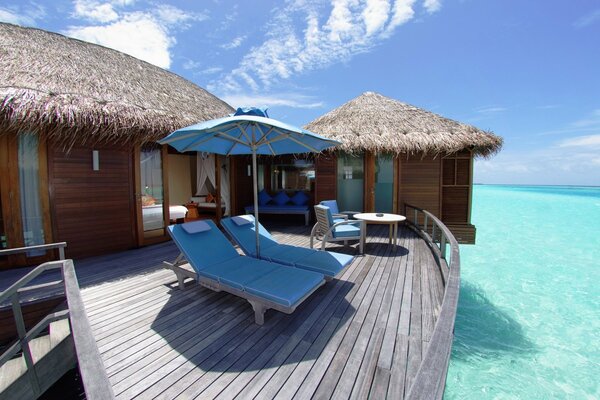 Summer in the Maldives in a hotel