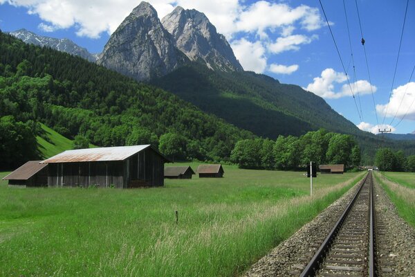 Railway near the mountains