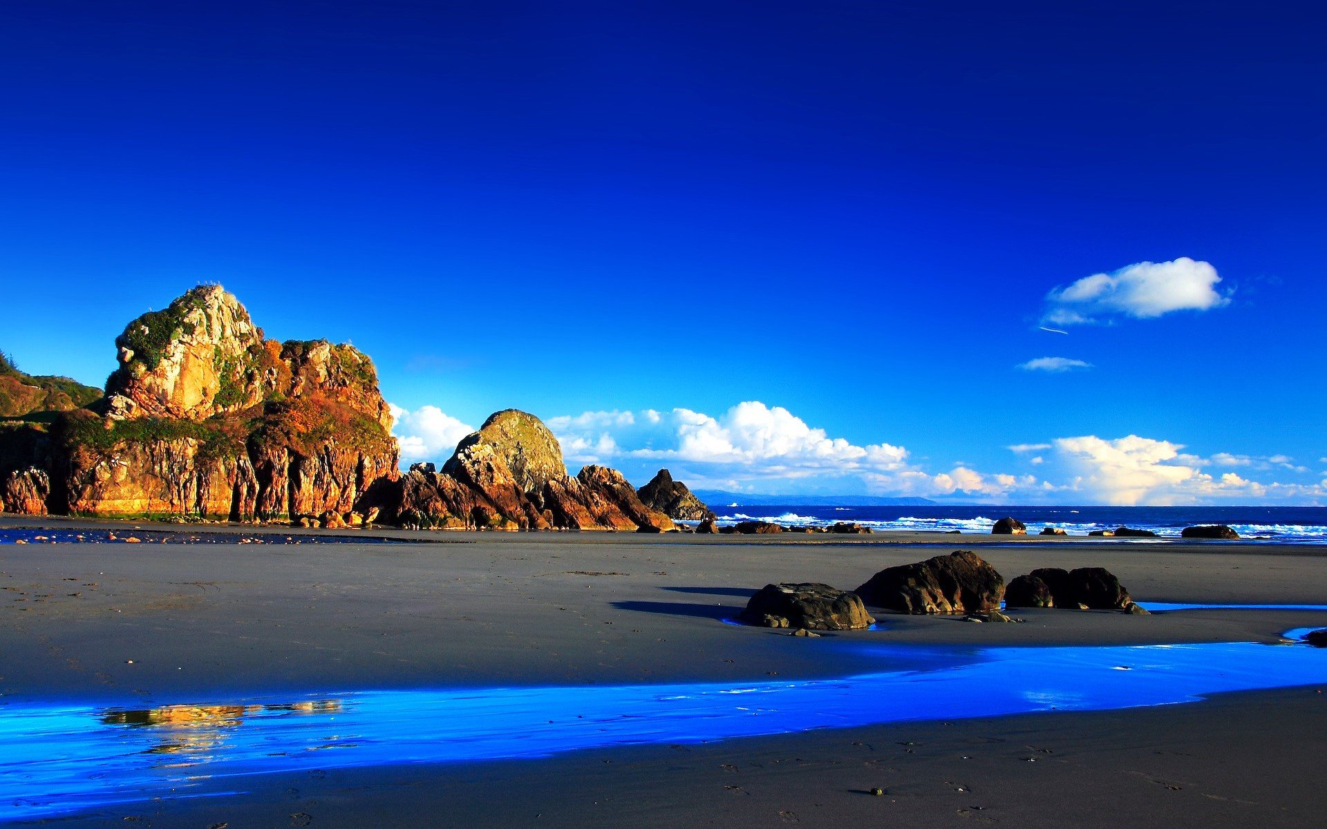 rocas rocas nubes agua costa