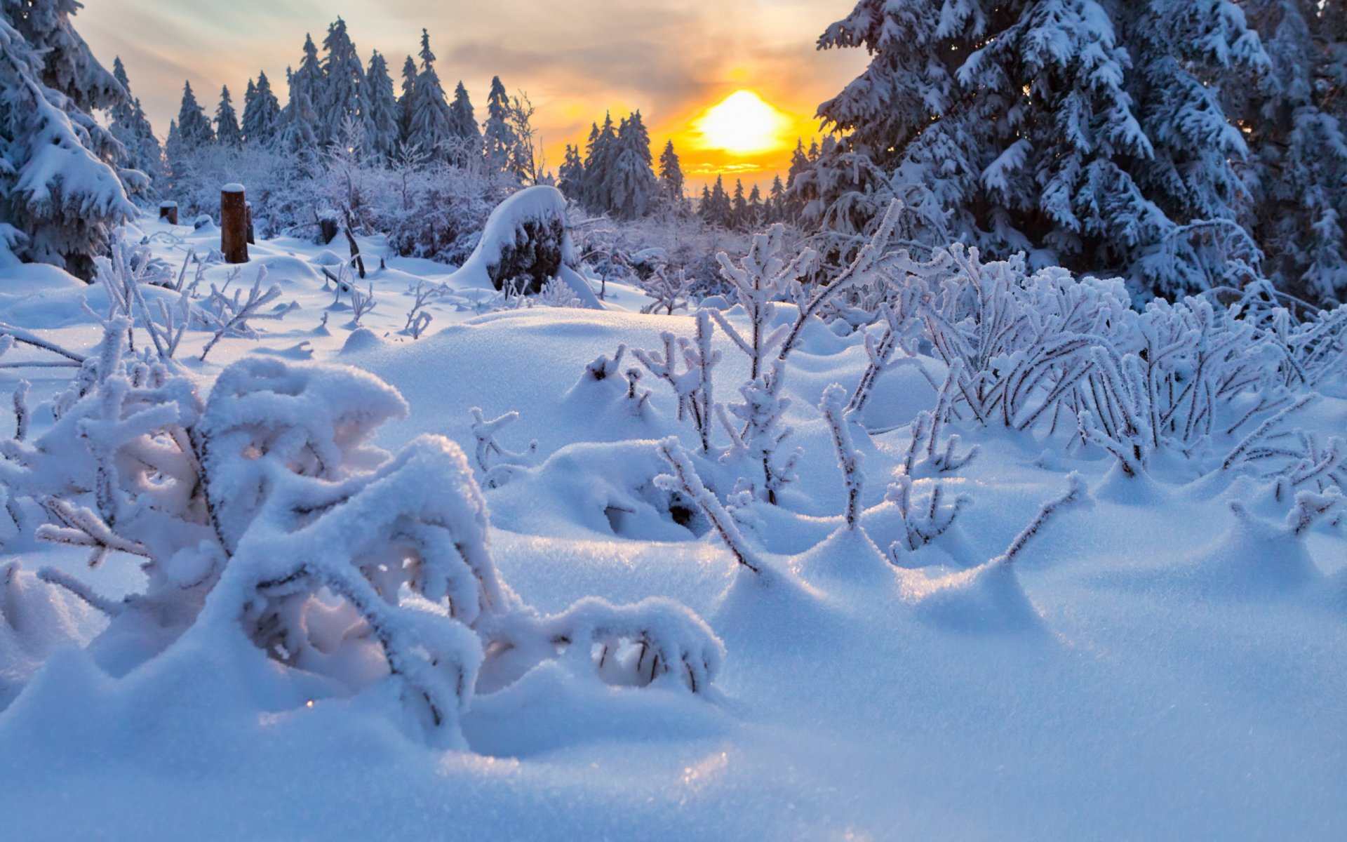 winter windschutz sonnenuntergang