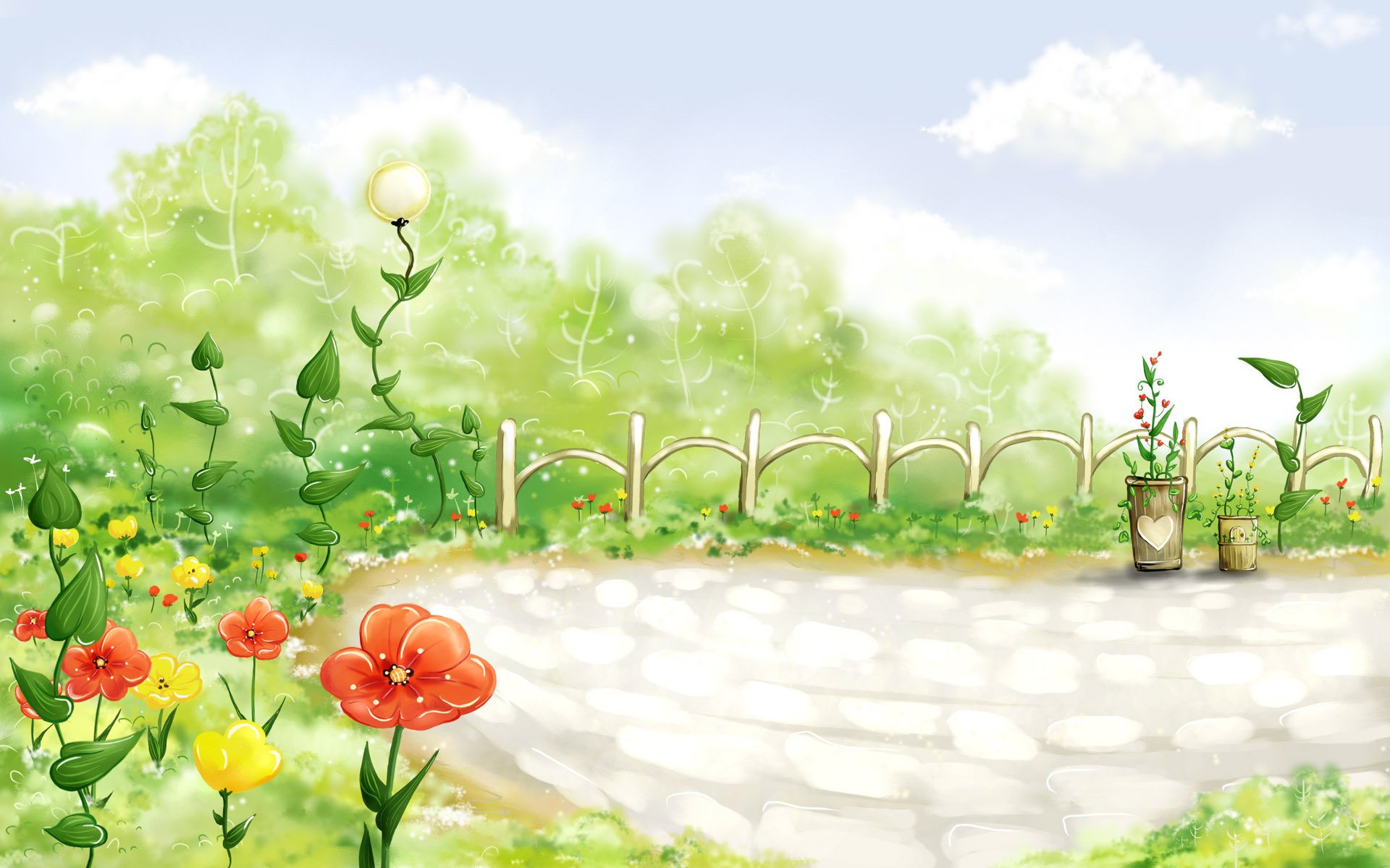 flower fence cloud