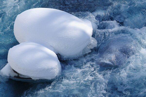 The flow of cool water circulates