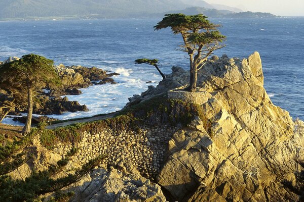 Hermosa foto de rocas en la costa