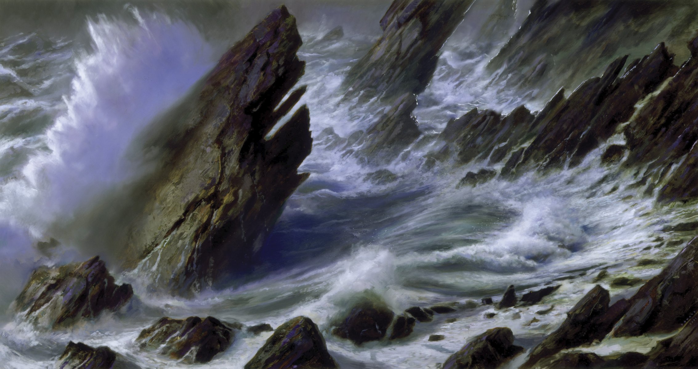 donato giancola pattern sea storm beach rock wave