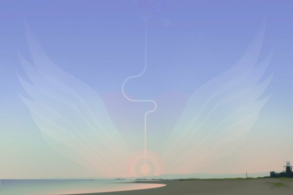 Costa Lisa, mar tranquilo, patrón inusual en el cielo