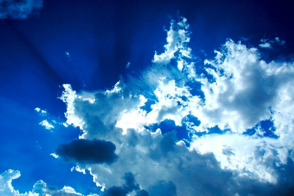 Blue sky, white clouds