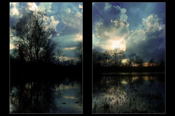 Vista dal tramonto e dal Lago