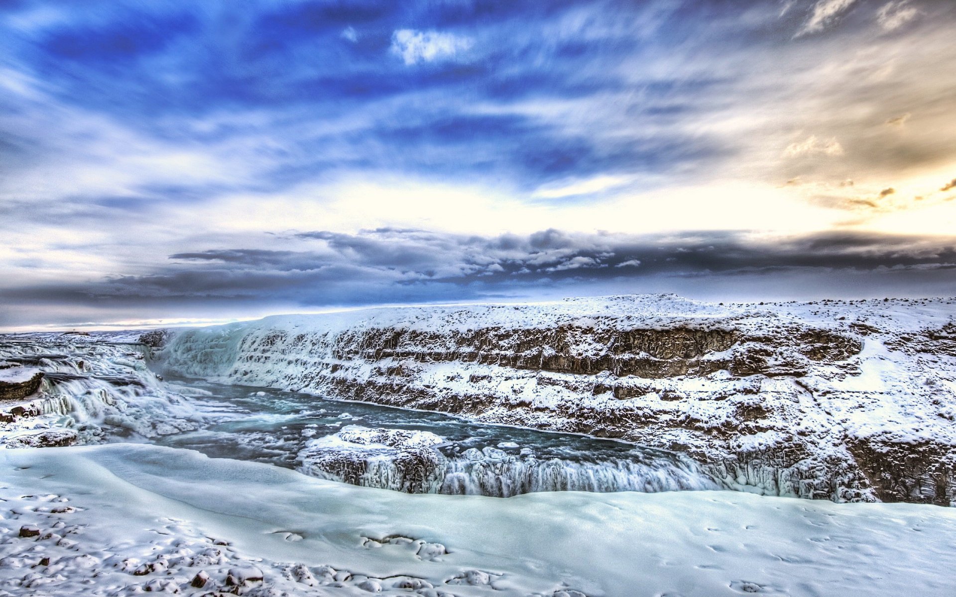 rivière glace hiver hdr