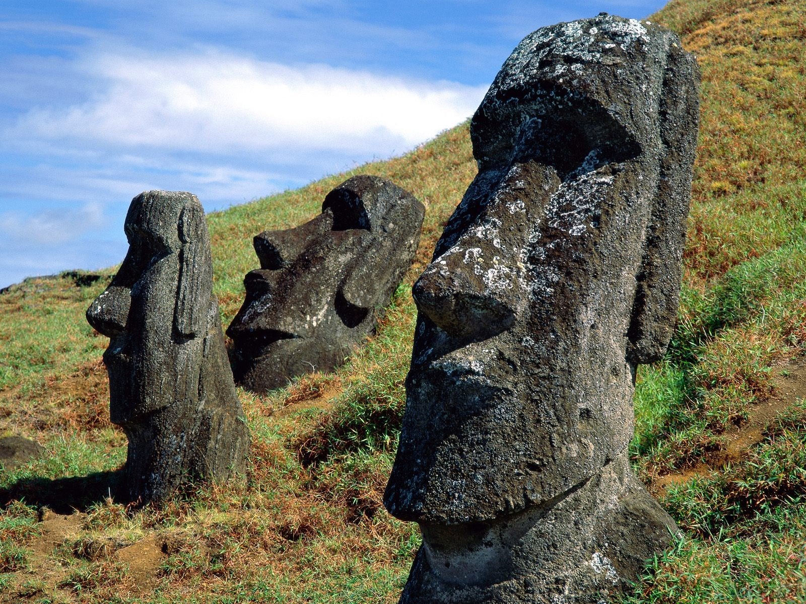 totem pietra facce