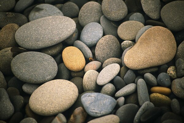 A pile of smooth stones and pebbles