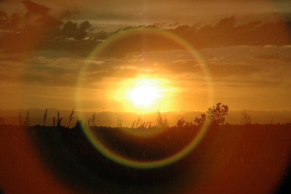 Rayons du soleil au coucher du soleil