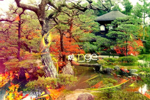 L harmonie du jardin japonais avec des notes de réalité virtuelle