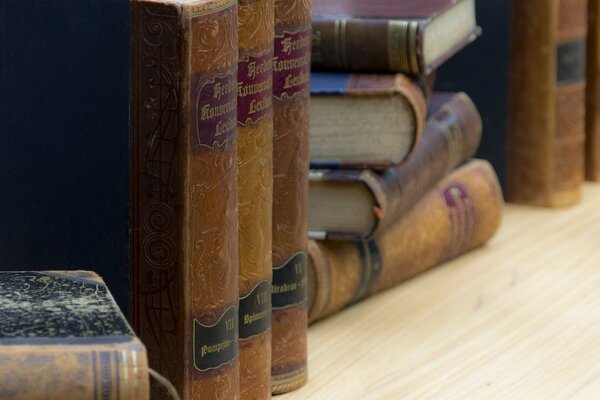 Vintage Books in macro shooting as background