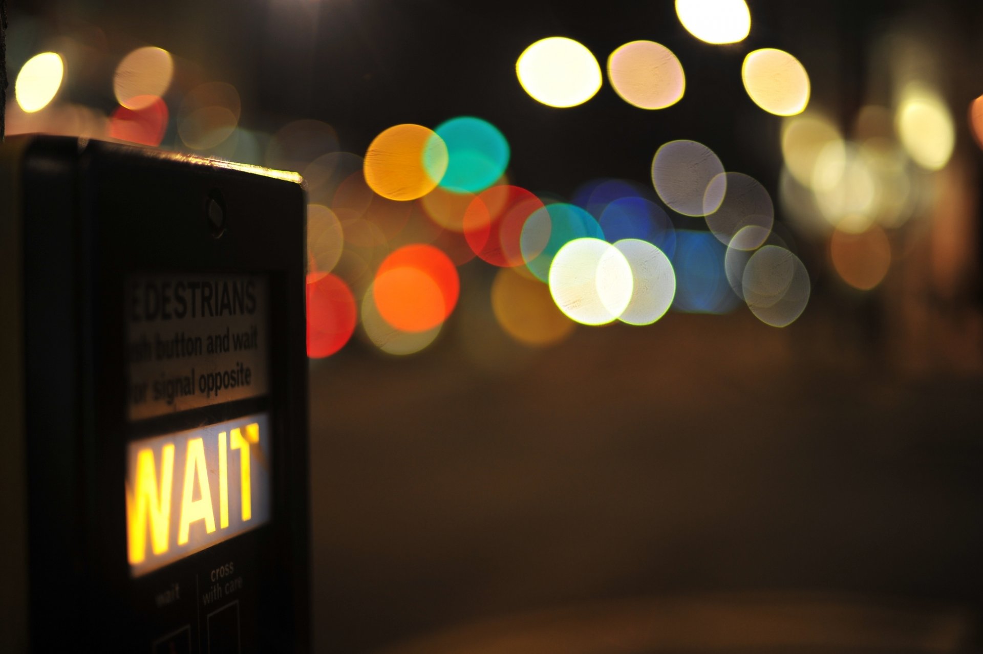 bokeh attendre lumières nuit flou gros plan