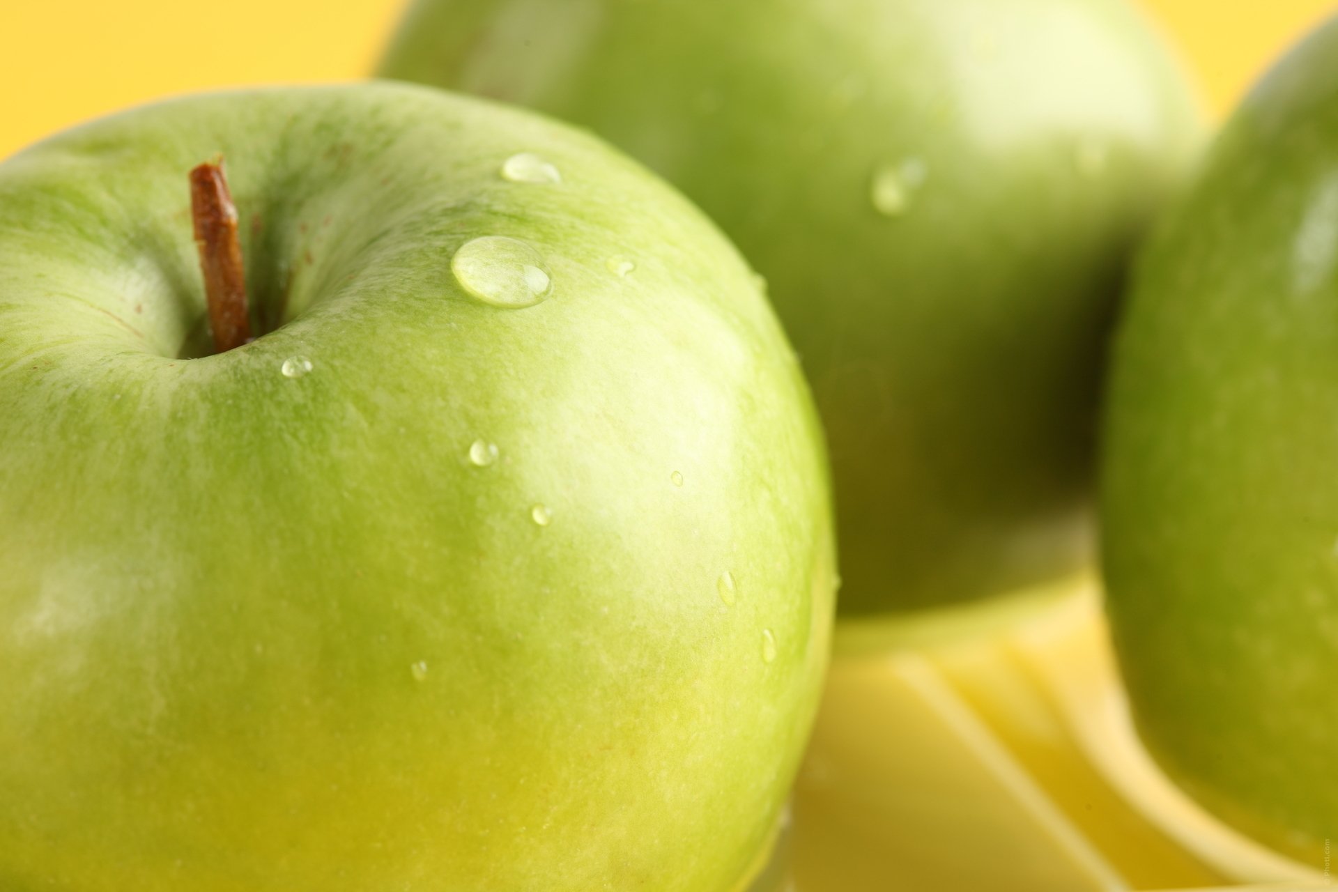 manzanas gotas agua macro