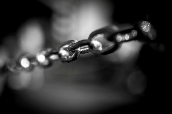 Chain links on a black and white background