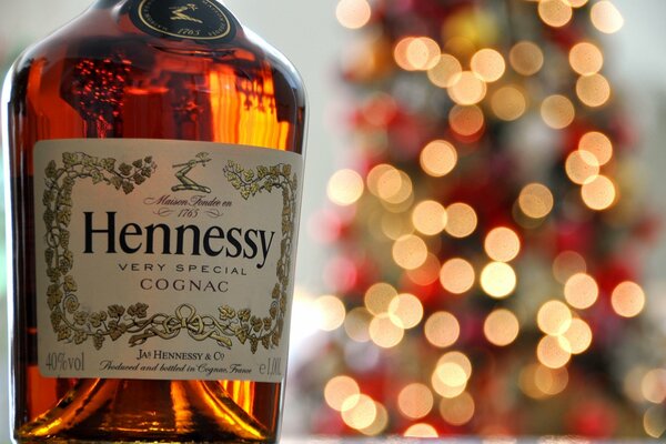 A bottle of Hennessy cognac