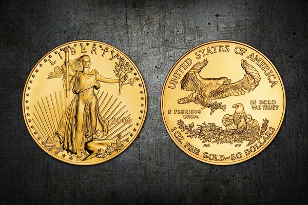 Американские монеты свобода золото