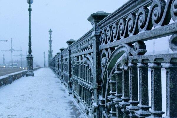 Ponte di San Pietroburgo in inverno