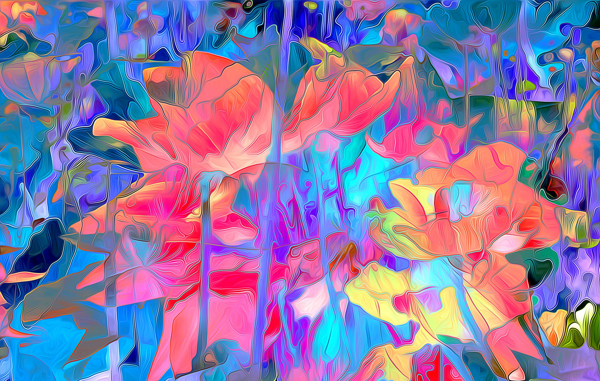 blumen blütenblätter linien farben rendering