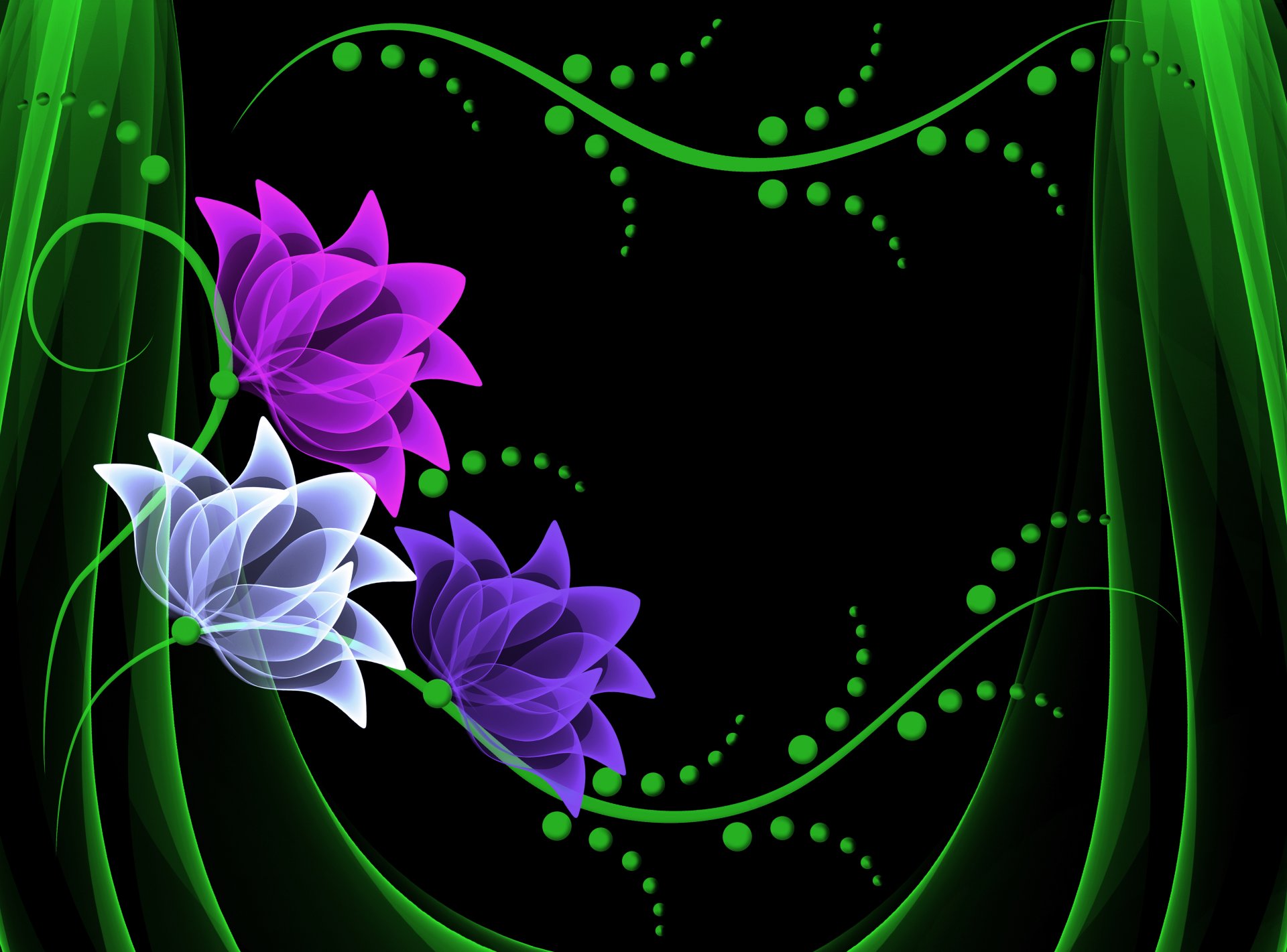 neon flowers vector background flower