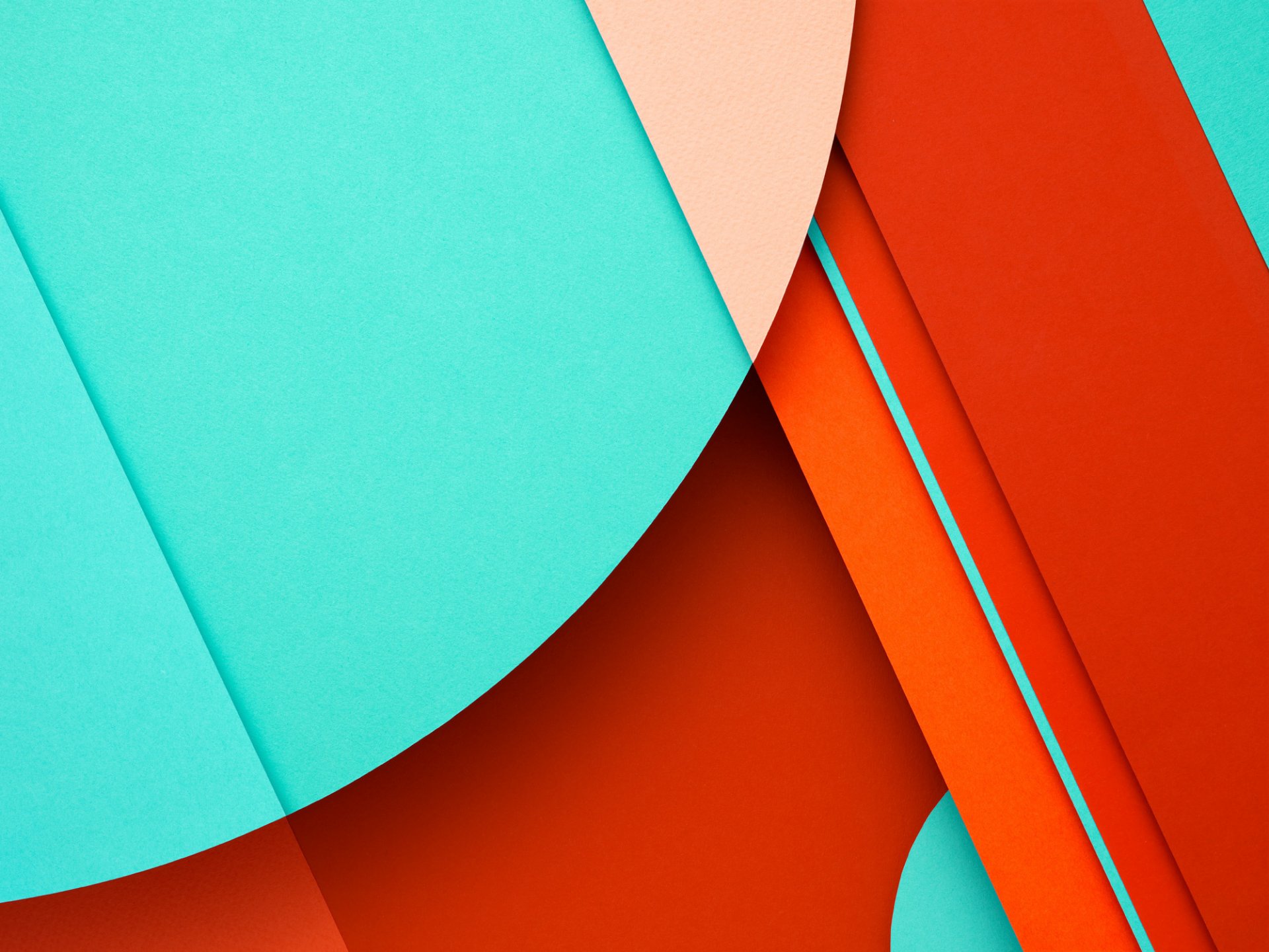 android 5.0 lollipop material diseño líneas círculos naranja azul minimalista