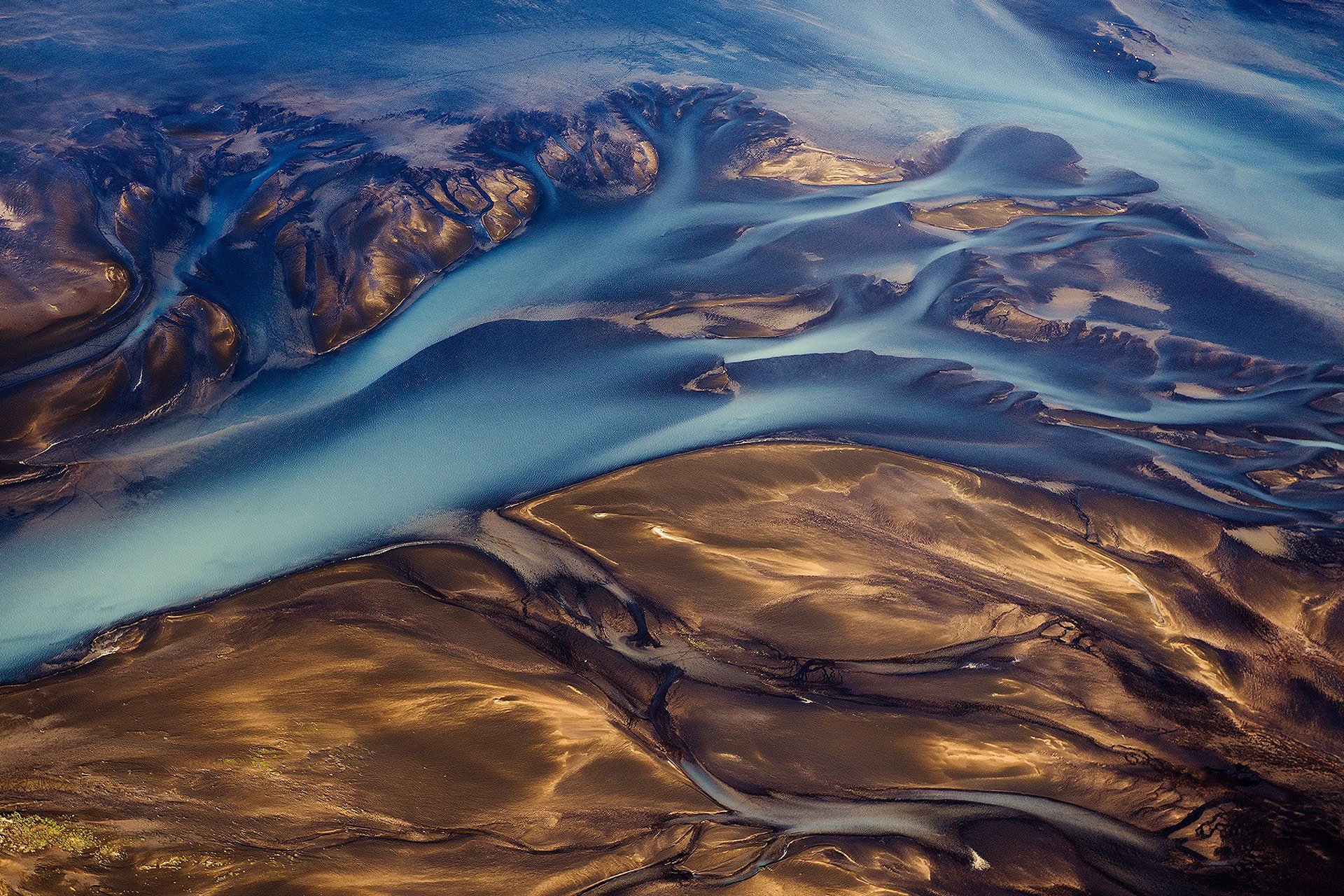 islandia paisaje abstracto ríos arroyos arroyos polvo volcánico barro glaciar