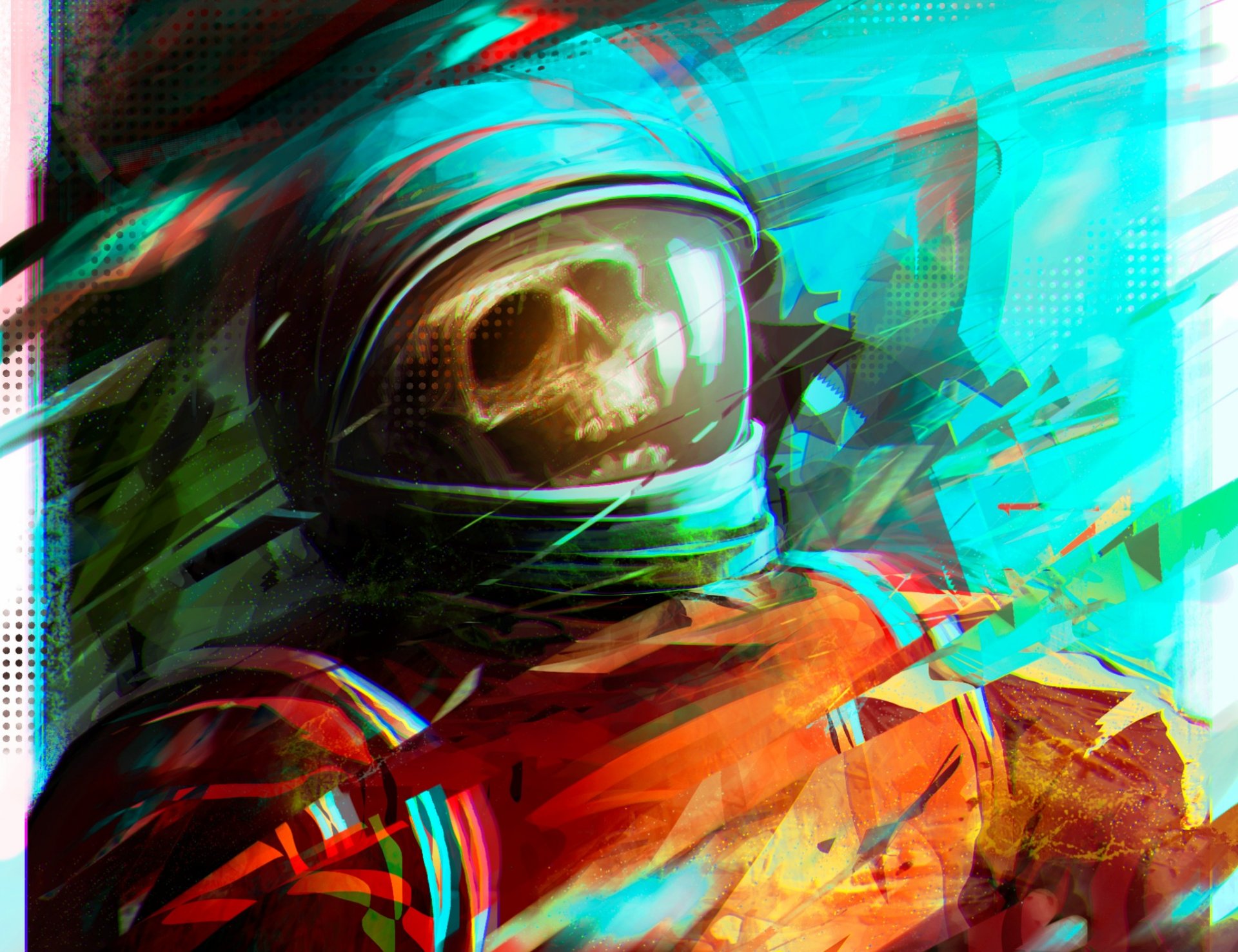 por-tert-falatron astro czaszka skafander astronauta art