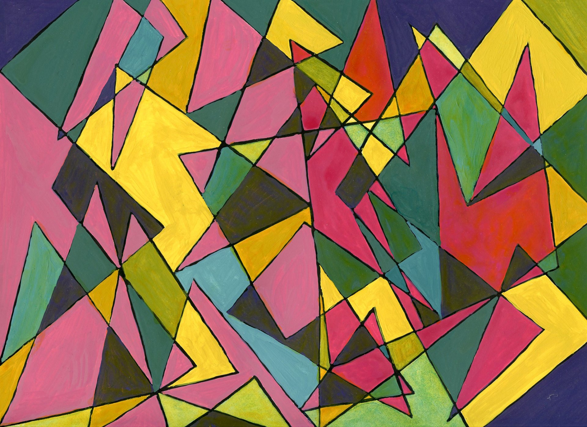 couleur lignes peinture triangle