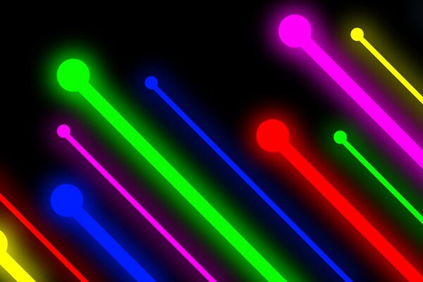 Sfondo nero multicolore linee luminose