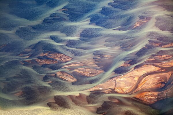 Abstract landscape of Iceland volcanoes