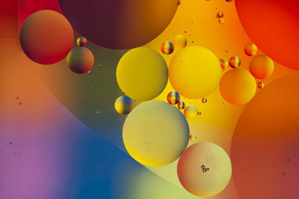 Multicolored volumetric balloons in the air