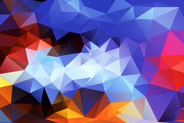 Motif de lignes de triangles et de faces de différentes couleurs