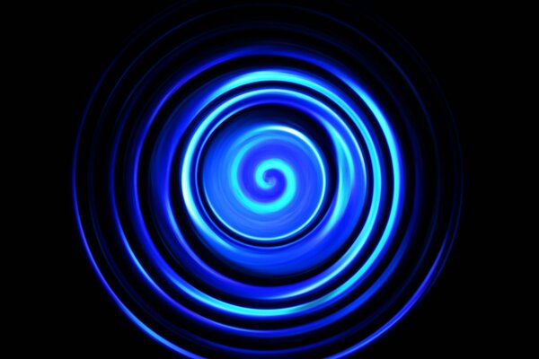 Blue spiral on a black background