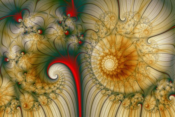 Color spiral fractal patterns