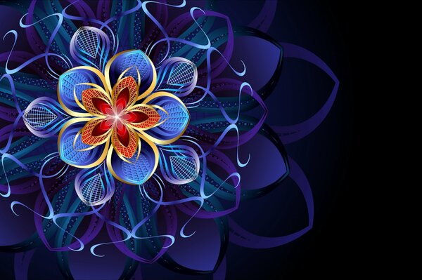 Beautiful flower screen saver, abstraction