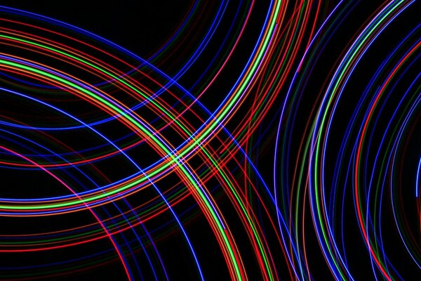 Multicolored stripes on a black background