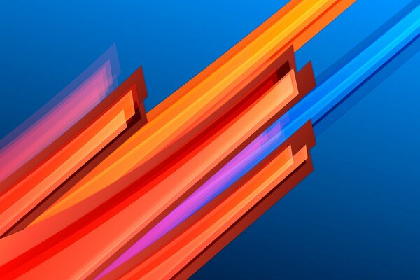 Multicolored lines on a blue background