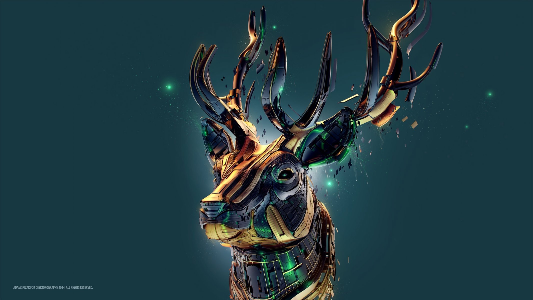 desktopography reindeer metal