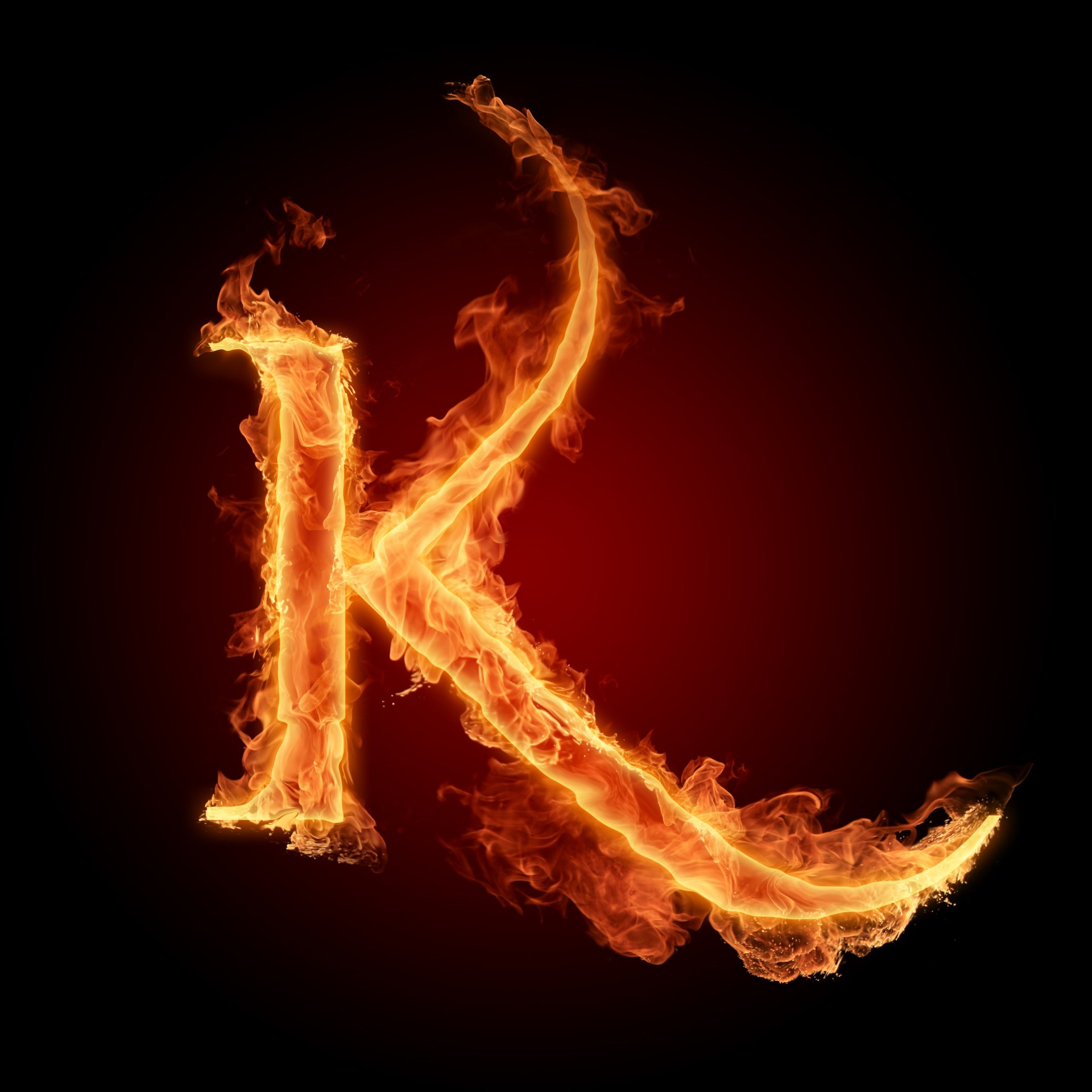 k lettre lettre feu flamme alphabet latin