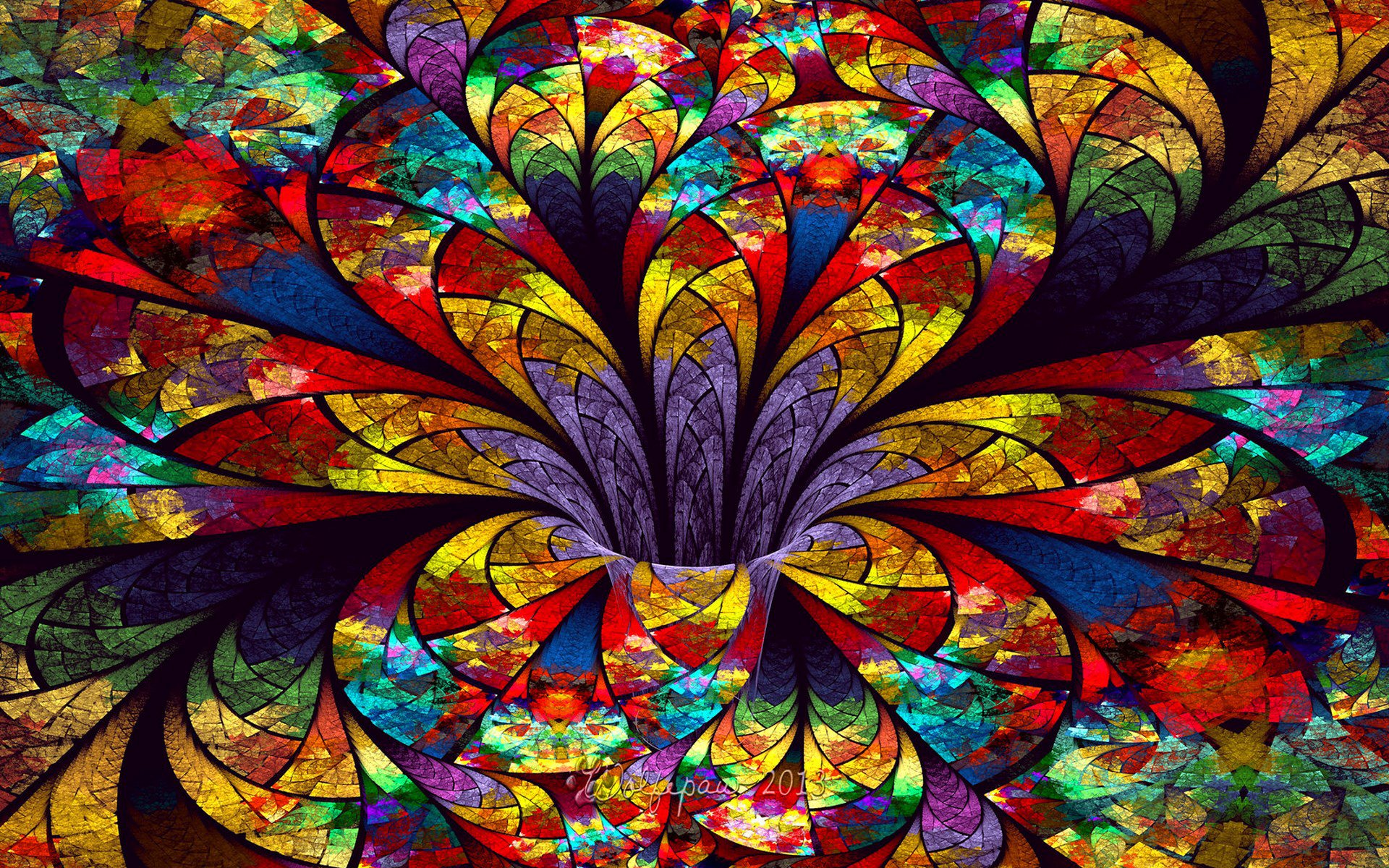 flower petals volume stained glass gla