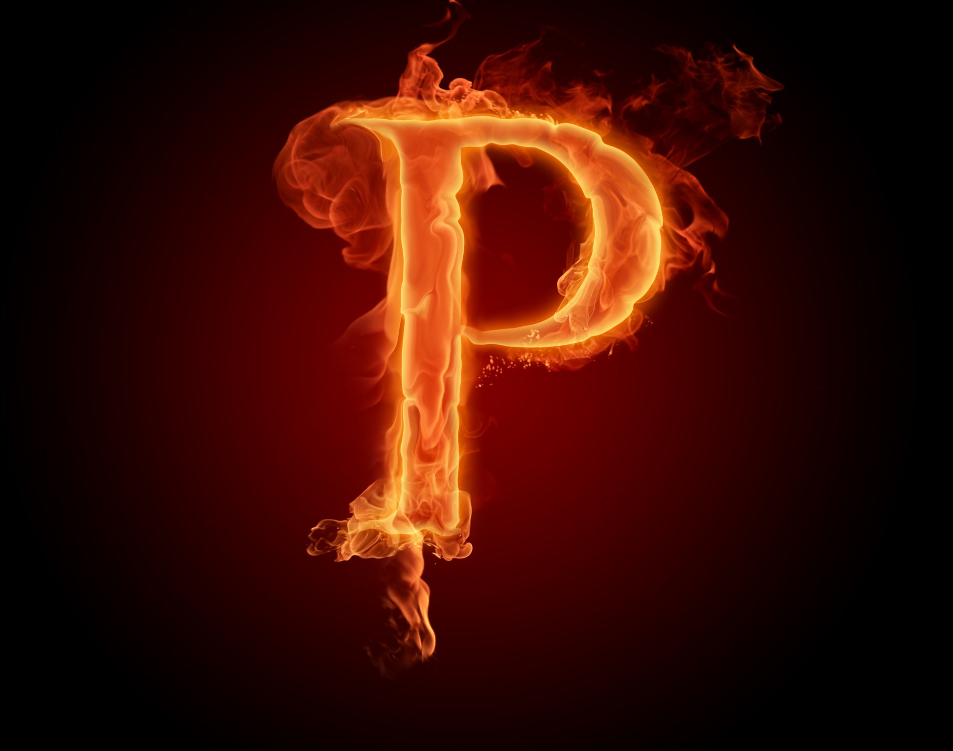 p letter flame lit. fire alphabet