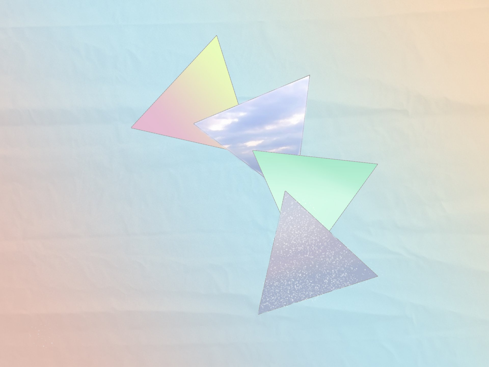 geometry triangles pastel flowers gradient